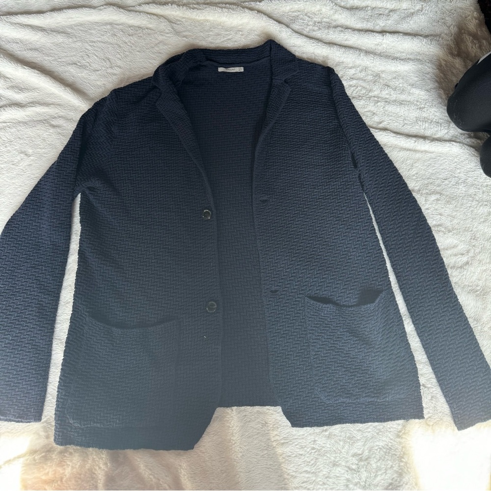 Navy Textured Men's Jacket